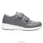 es Propet acogedor correa de salvavidas hombres gris oscuro/negro/marrón/blanco deportivo/blanco J8NZ266