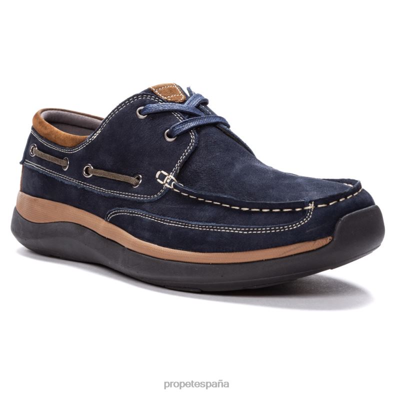 es Propet acogedor pomeroy hombres madera/azul marino/negro/tostado J8NZ257 - Imagen 22