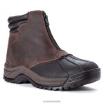 es Propet elegante cremallera media ventisca hombres marrón negro/negro J8NZ235 - Imagen 2